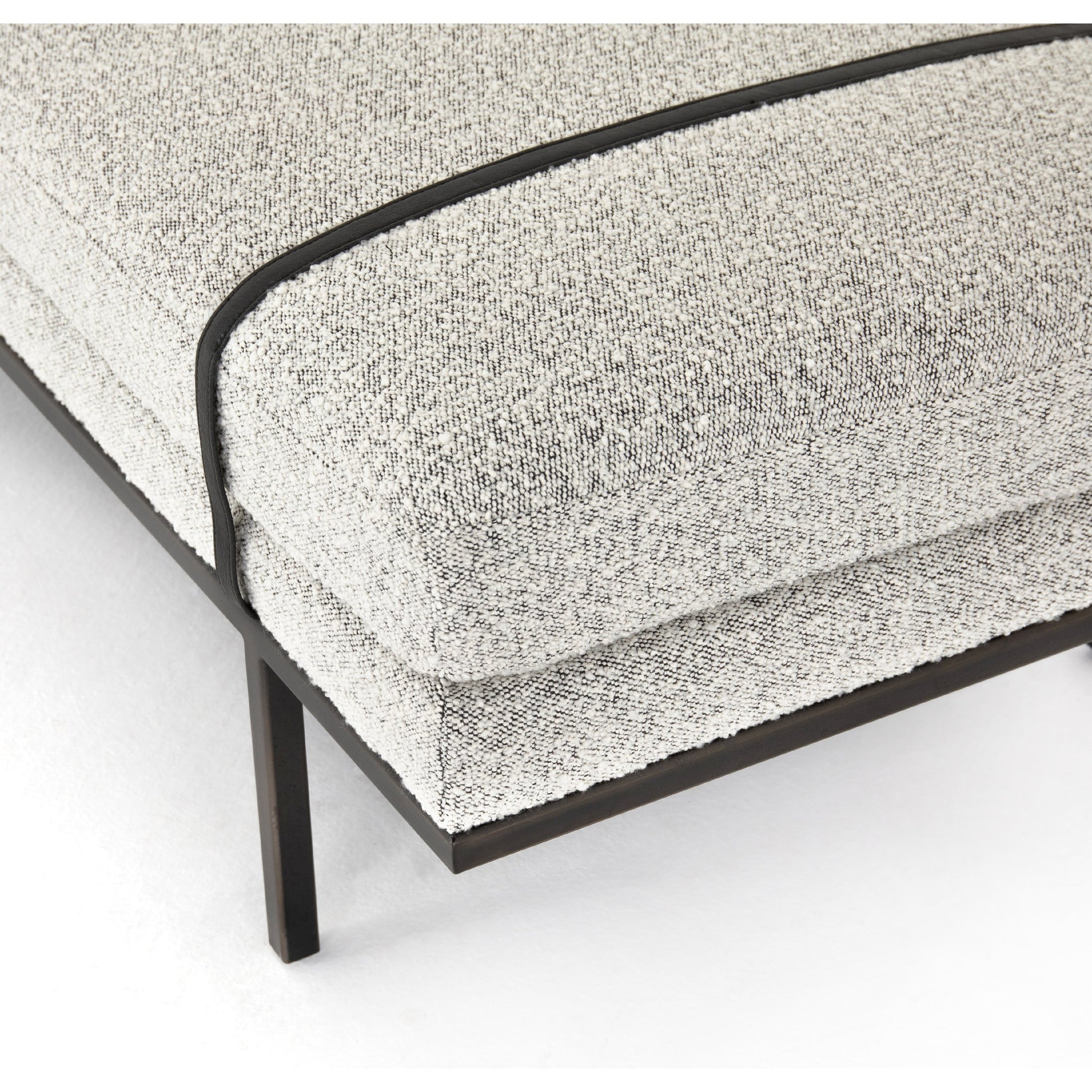 Harris Accent Bench by Four Hands in knoll domino, umbra black. Made from unique in a modern style.