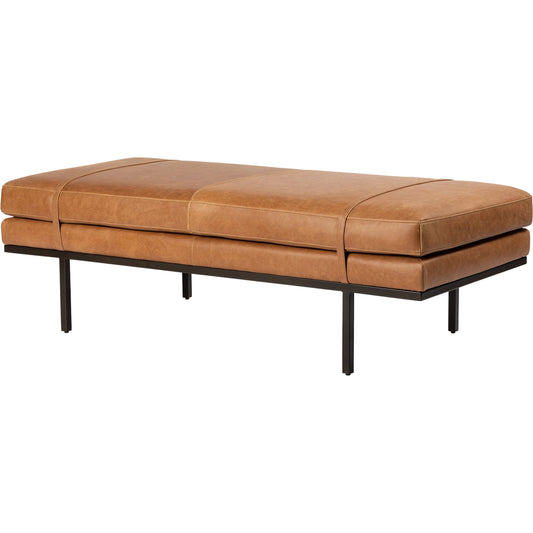 Harris Accent Bench by Four Hands in knoll domino, umbra black. Made from unique in a modern style.