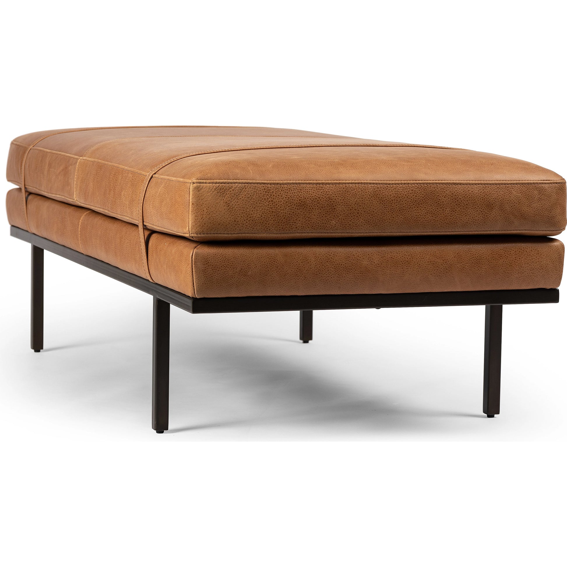 Harris Accent Bench by Four Hands in knoll domino, umbra black. Made from unique in a modern style.