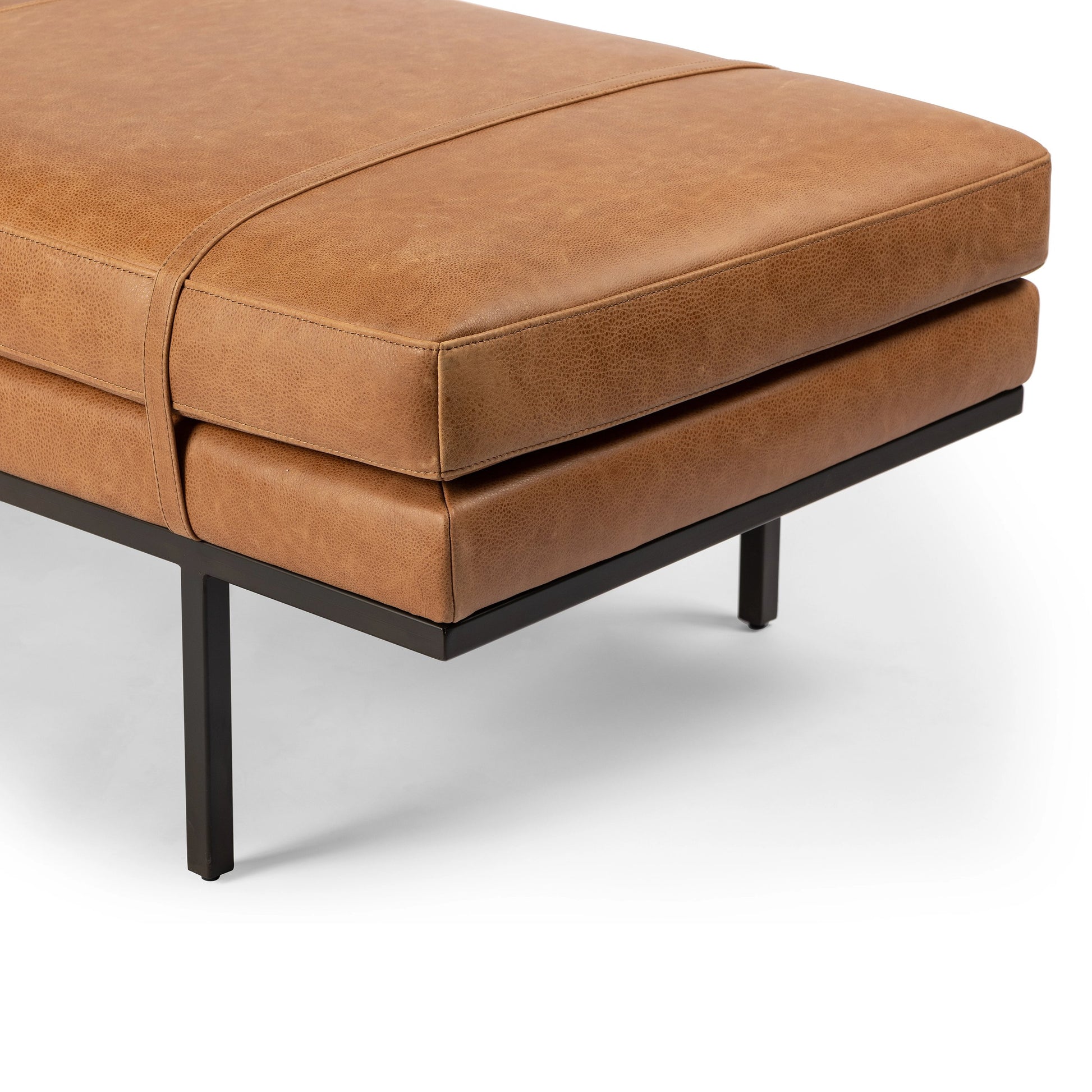 Harris Accent Bench by Four Hands in knoll domino, umbra black. Made from unique in a modern style.