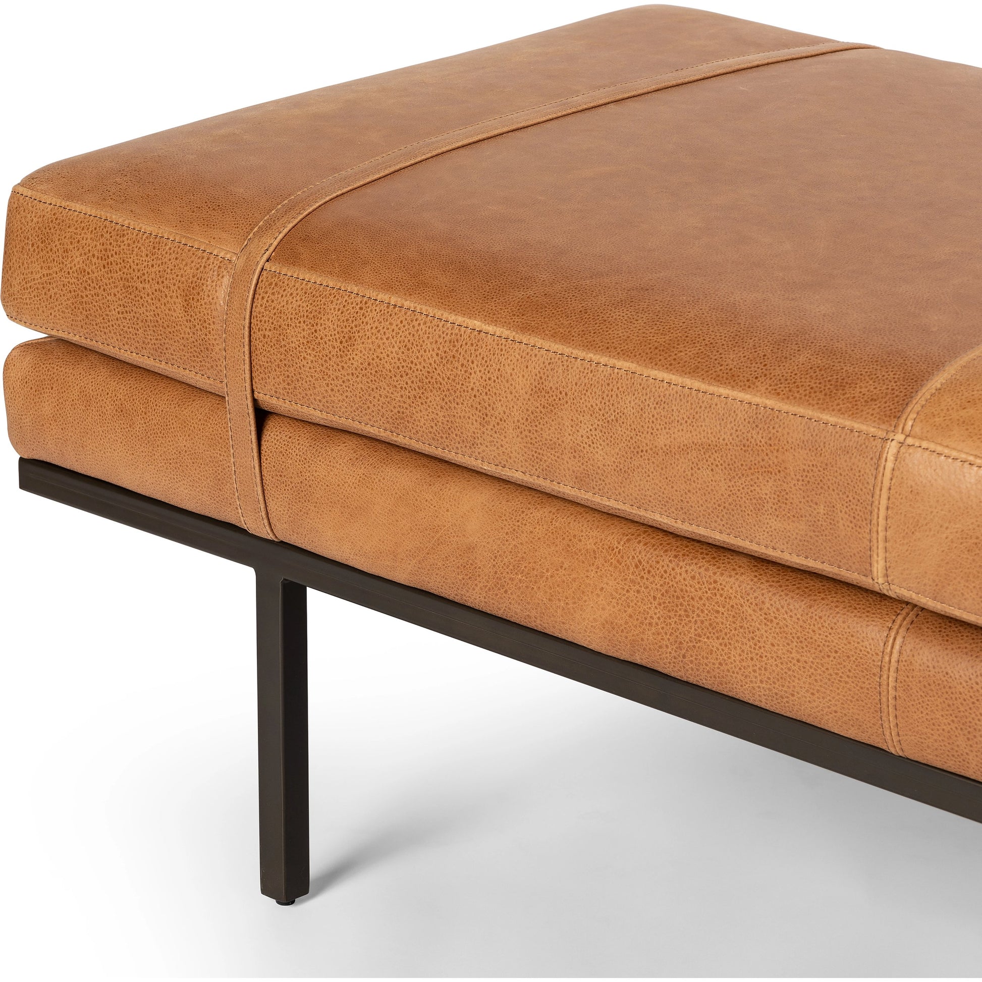 Harris Accent Bench by Four Hands in knoll domino, umbra black. Made from unique in a modern style.