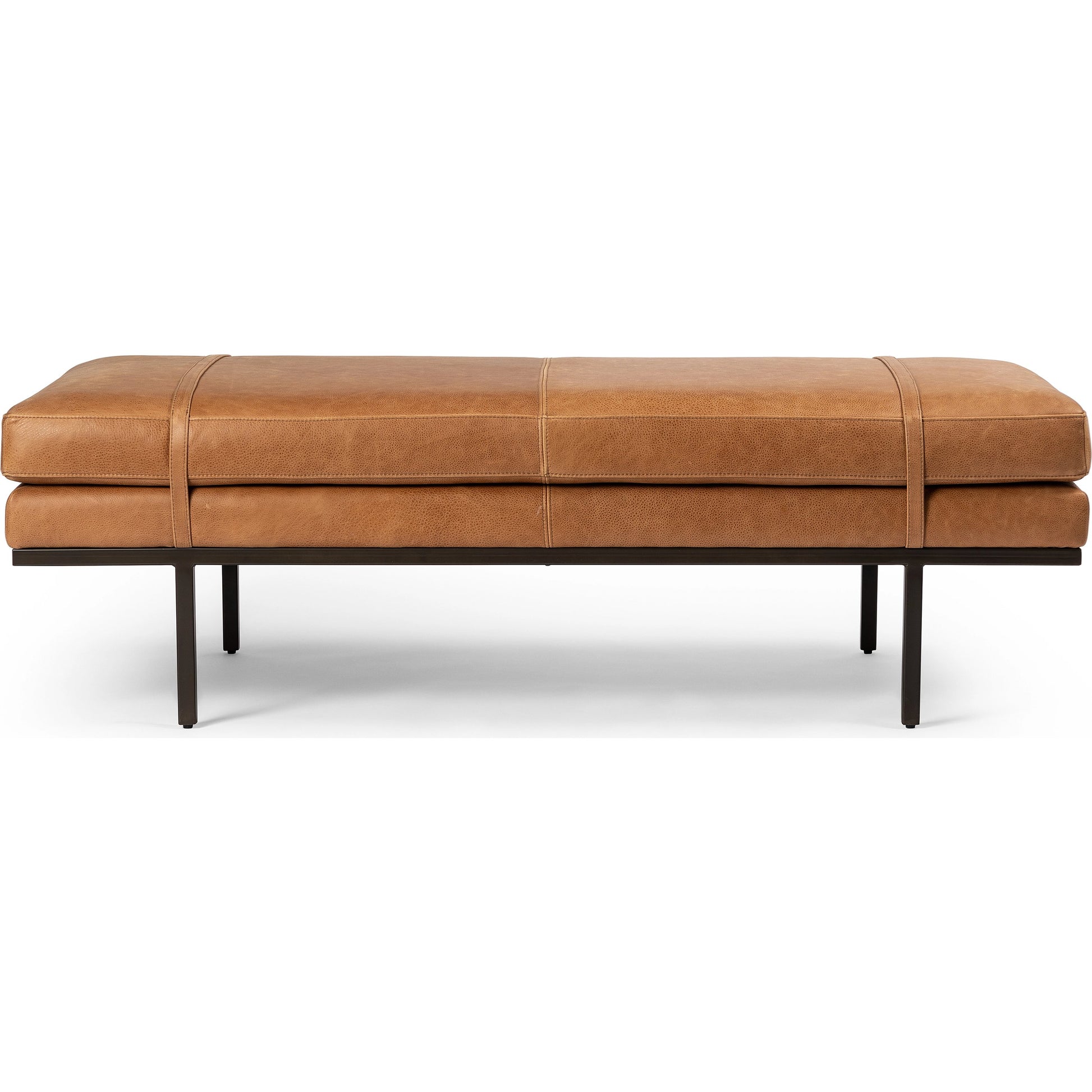 Harris Accent Bench by Four Hands in knoll domino, umbra black. Made from unique in a modern style.