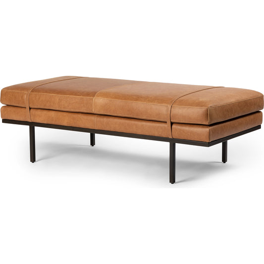 Harris Accent Bench by Four Hands in knoll domino, umbra black. Made from unique in a modern style.