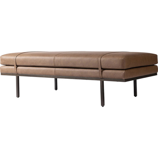 Harris Accent Bench by Four Hands in knoll domino, umbra black. Made from unique in a modern style.