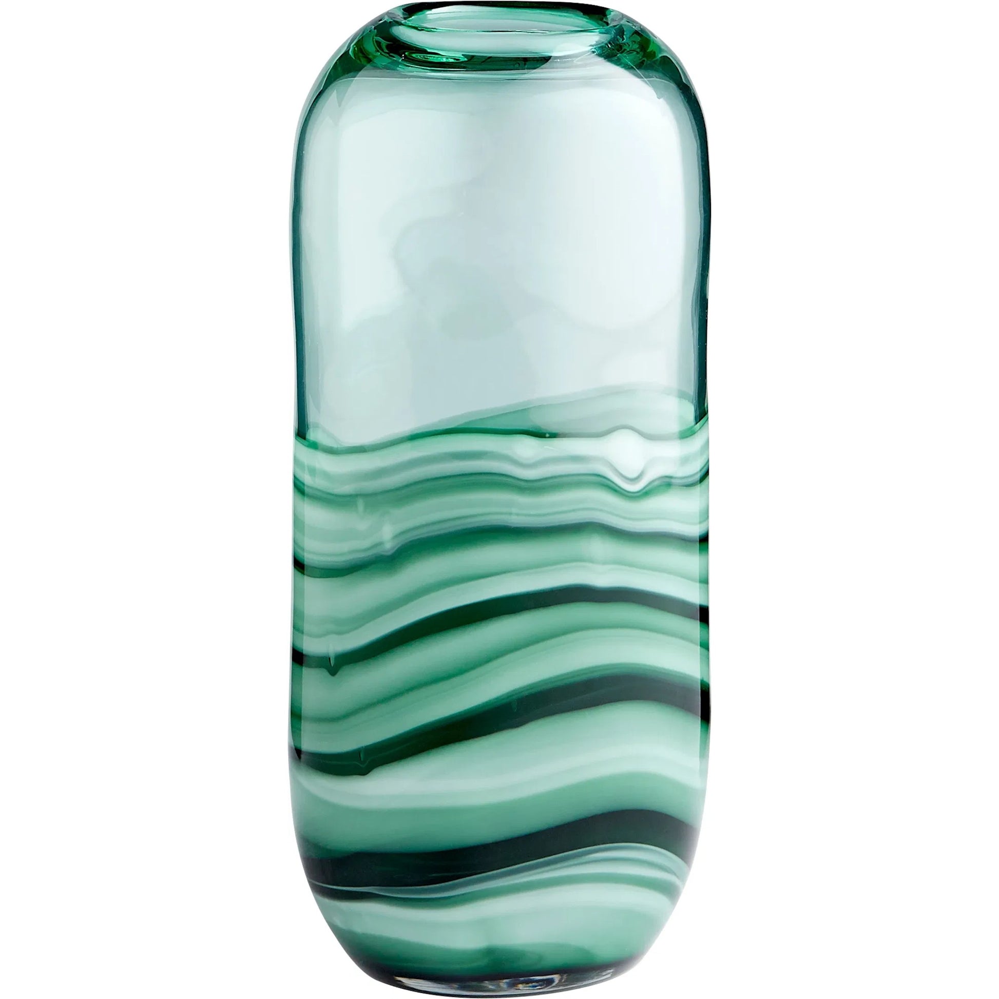 Torrent Green Vase by Cyan Design in green. Made from recycled glass in a coastal style.