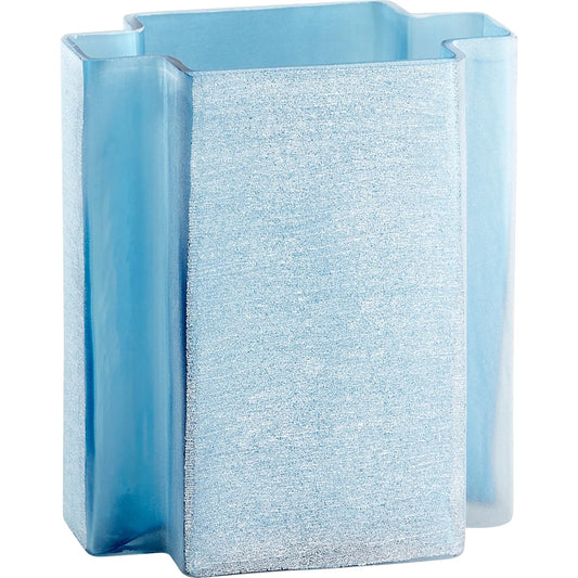 Sayan Vase by Cyan Design in blue. Made from glass in a coastal style.