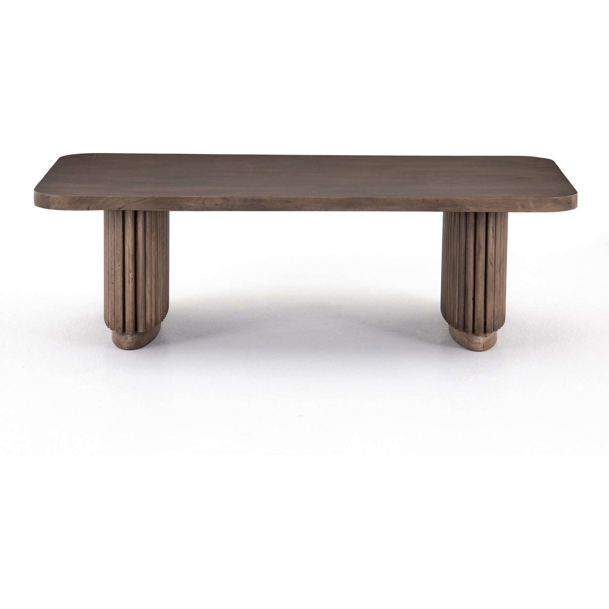 Rutherford Coffee Table by Four Hands in reclaimed ashen brown. Made from solid mixed reclaimed wood in a eclectic & global style.