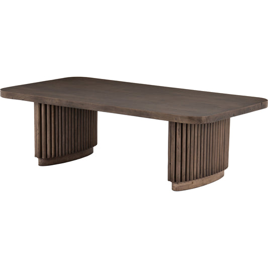 Rutherford Coffee Table by Four Hands in reclaimed ashen brown. Made from solid mixed reclaimed wood in a eclectic & global style.