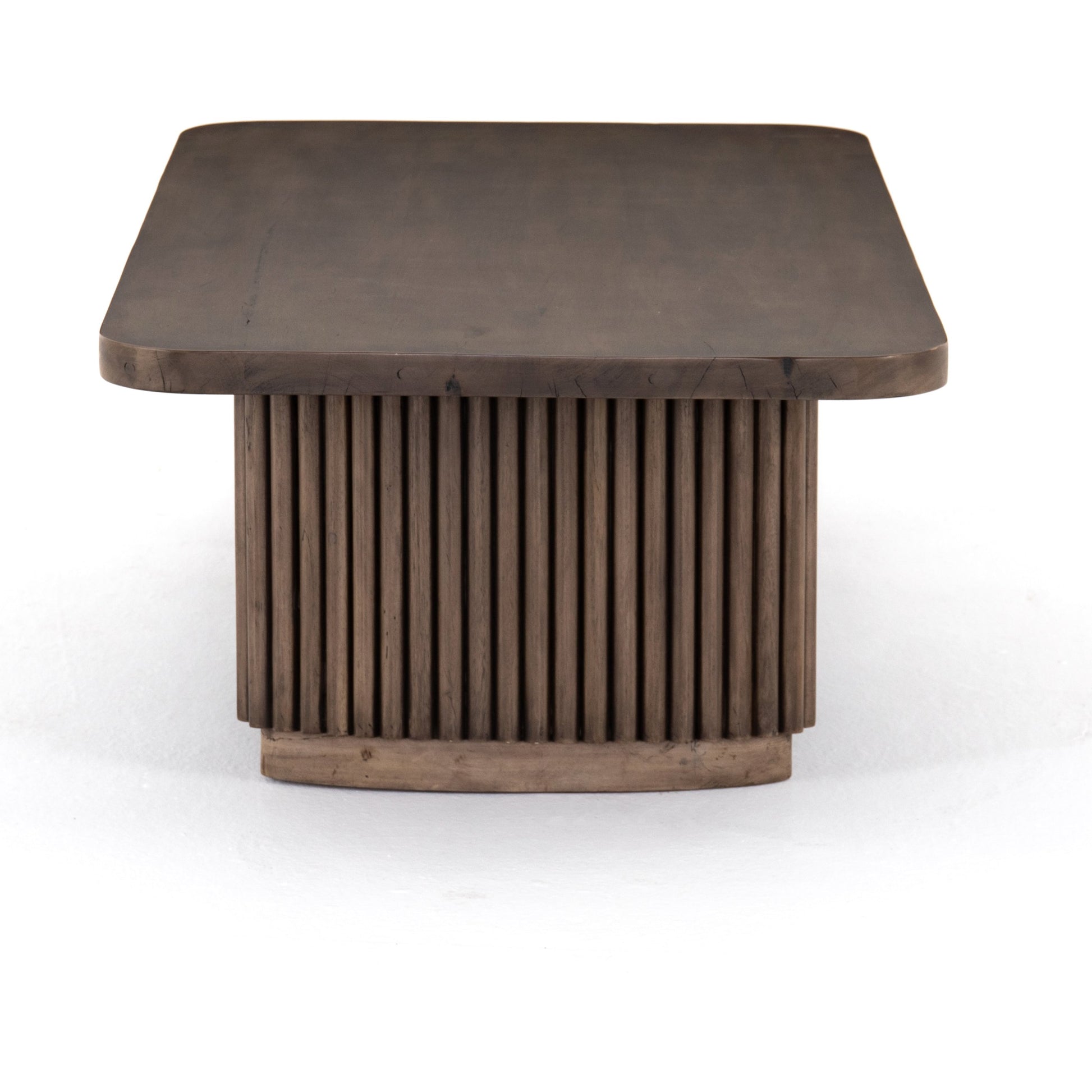 Rutherford Coffee Table by Four Hands in reclaimed ashen brown. Made from solid mixed reclaimed wood in a eclectic & global style.