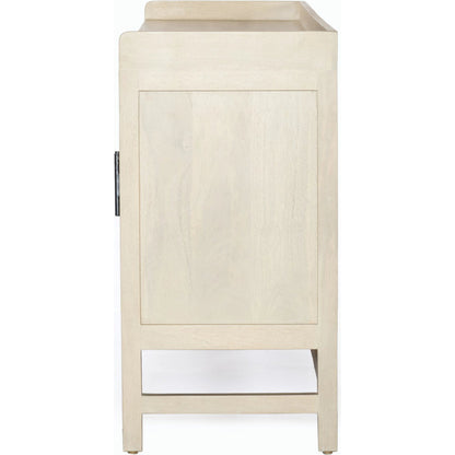 Caprice Sideboard by Four Hands in black wash mango, natural cane. Made from solid mango, cane in a coastal style.