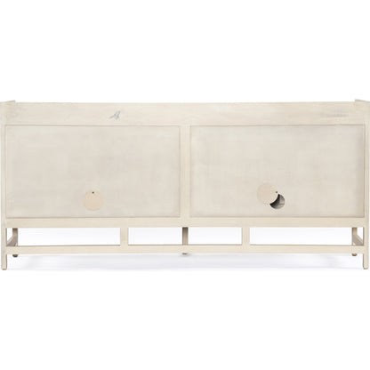 Caprice Sideboard by Four Hands in black wash mango, natural cane. Made from solid mango, cane in a coastal style.