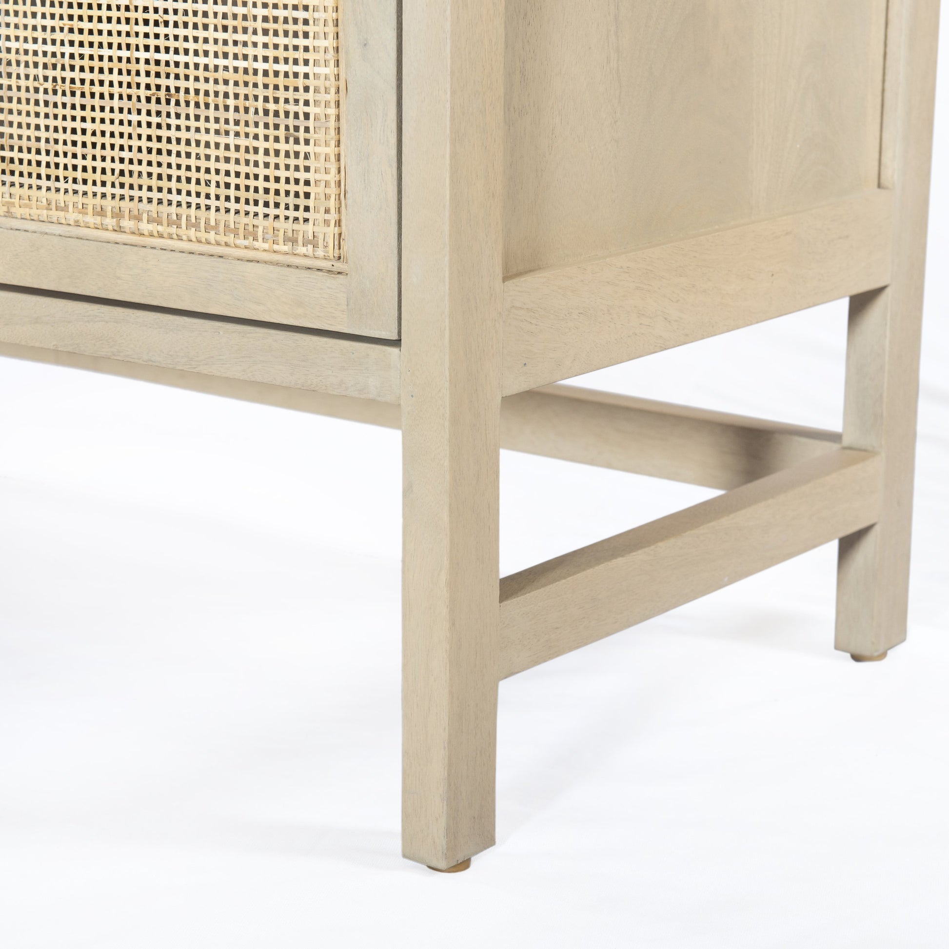 Caprice Sideboard by Four Hands in black wash mango, natural cane. Made from solid mango, cane in a coastal style.