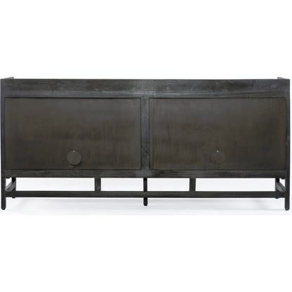 Caprice Sideboard by Four Hands in black wash mango, natural cane. Made from solid mango, cane in a coastal style.