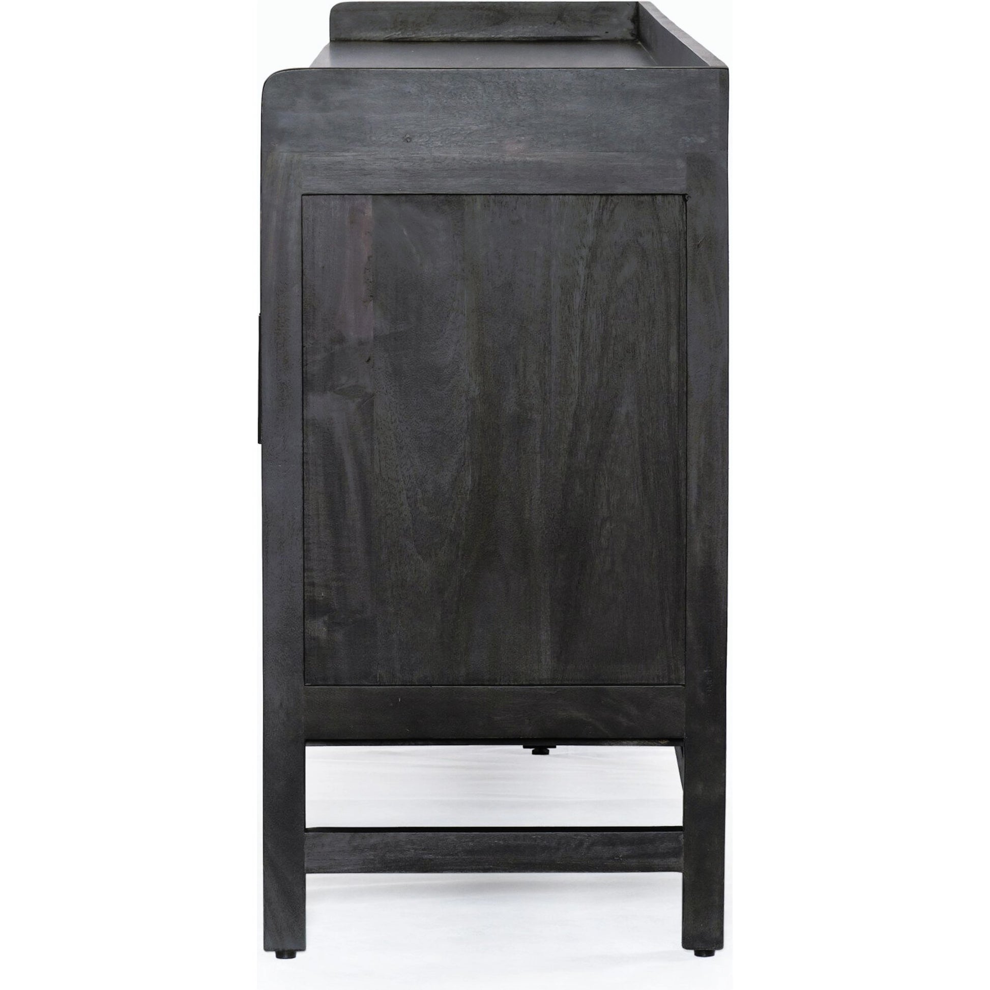 Caprice Sideboard by Four Hands in black wash mango, natural cane. Made from solid mango, cane in a coastal style.