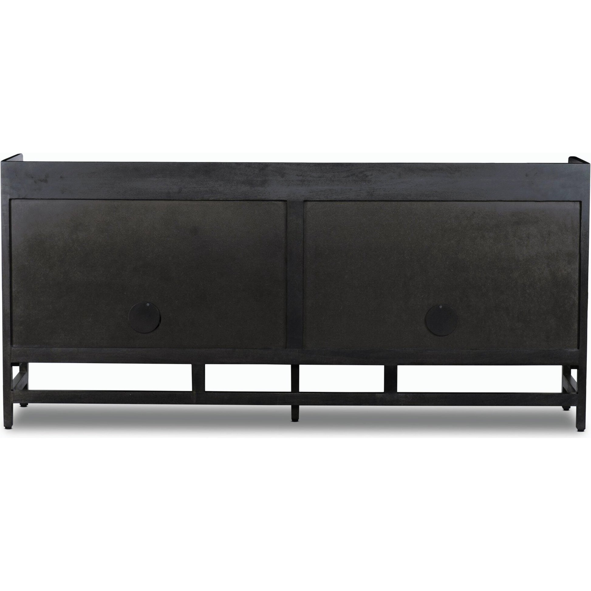 Caprice Sideboard by Four Hands in black wash mango, natural cane. Made from solid mango, cane in a coastal style.