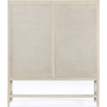 Caprice Cabinet by Four Hands in black wash mango, black natural cane. Made from cane, solid mango in a eclectic & global style.