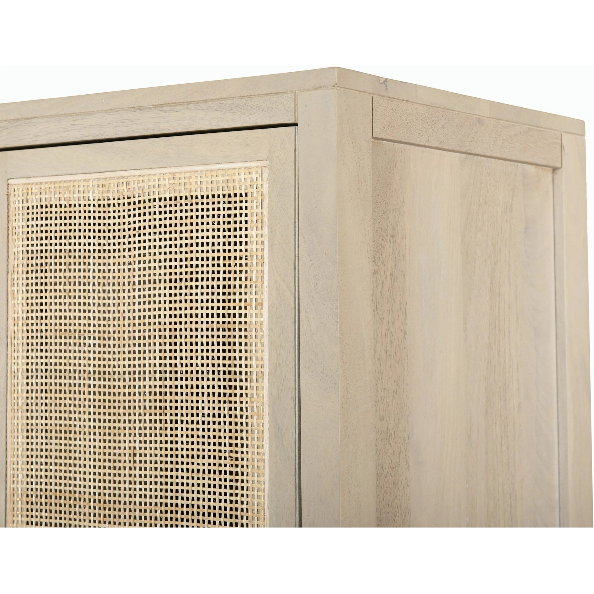 Caprice Cabinet by Four Hands in black wash mango, black natural cane. Made from cane, solid mango in a eclectic & global style.