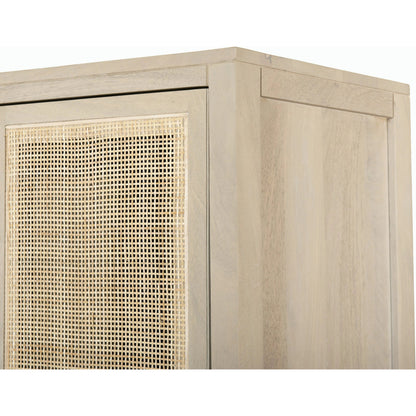 Caprice Cabinet by Four Hands in black wash mango, black natural cane. Made from cane, solid mango in a eclectic & global style.
