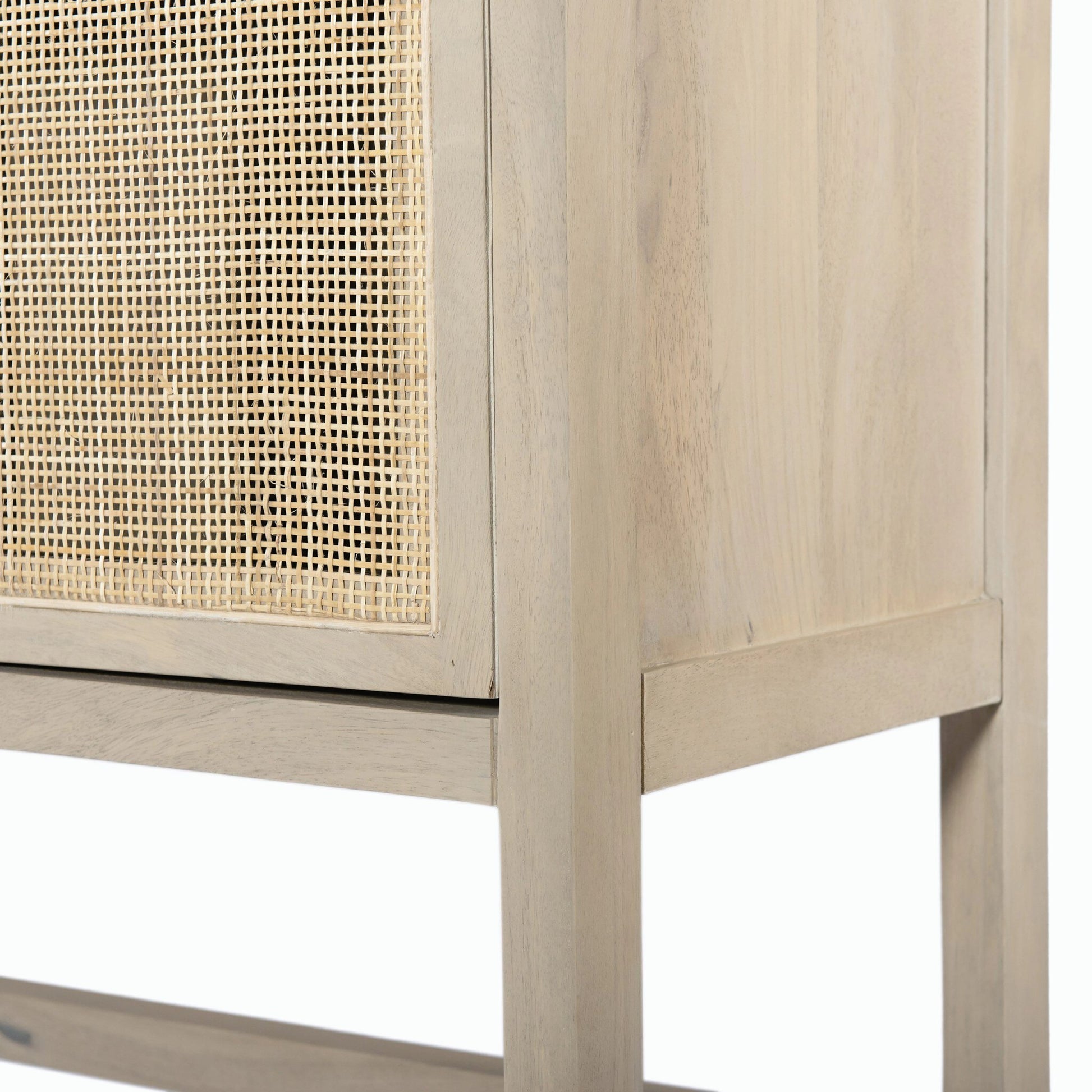 Caprice Cabinet by Four Hands in black wash mango, black natural cane. Made from cane, solid mango in a eclectic & global style.