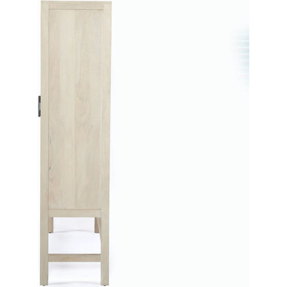 Caprice Cabinet by Four Hands in black wash mango, black natural cane. Made from cane, solid mango in a eclectic & global style.