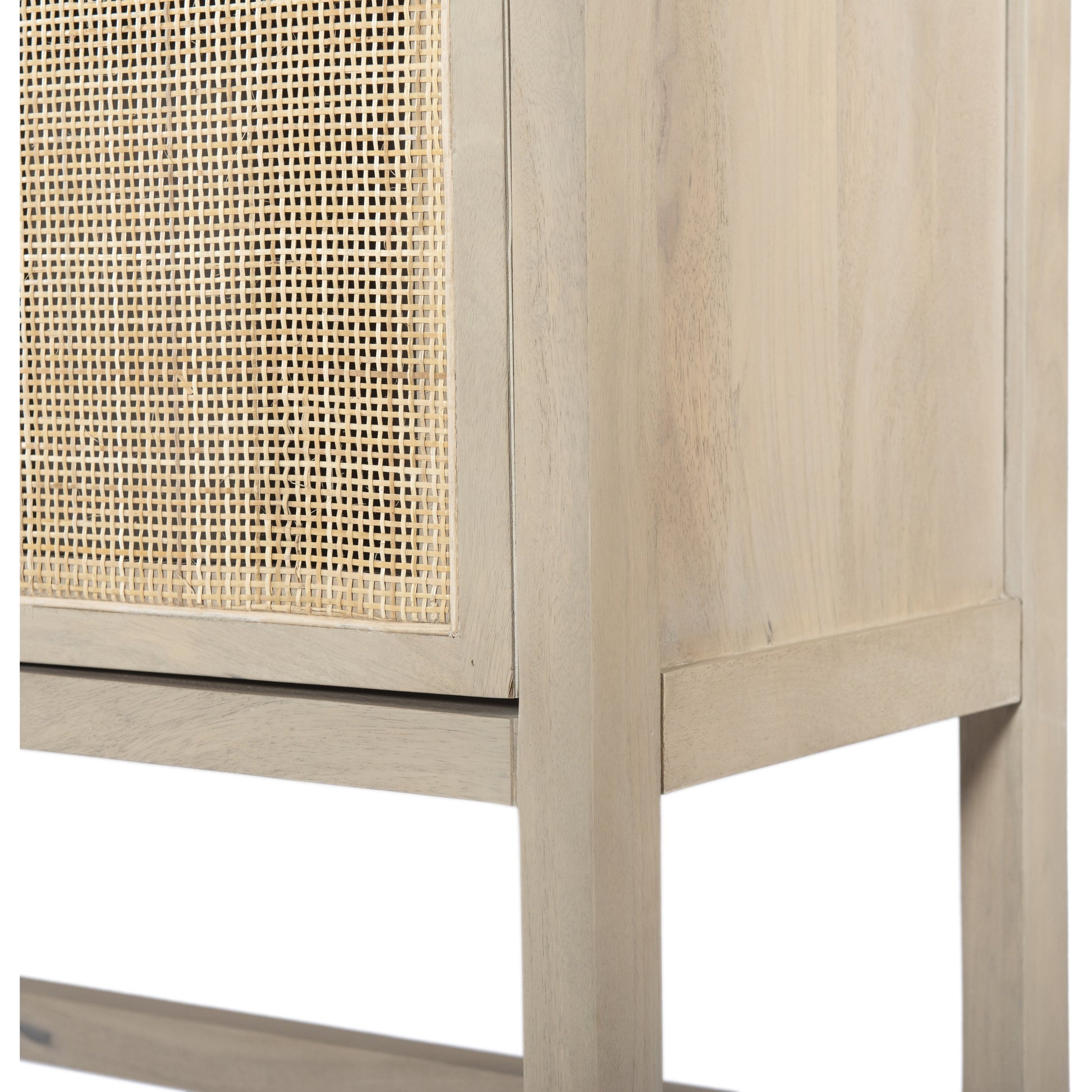 Caprice Cabinet by Four Hands in black wash mango, black natural cane. Made from cane, solid mango in a eclectic & global style.