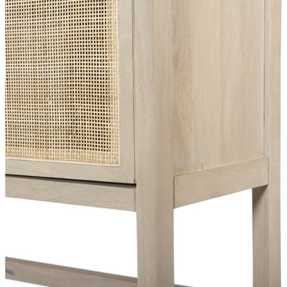 Caprice Cabinet by Four Hands in black wash mango, black natural cane. Made from cane, solid mango in a eclectic & global style.
