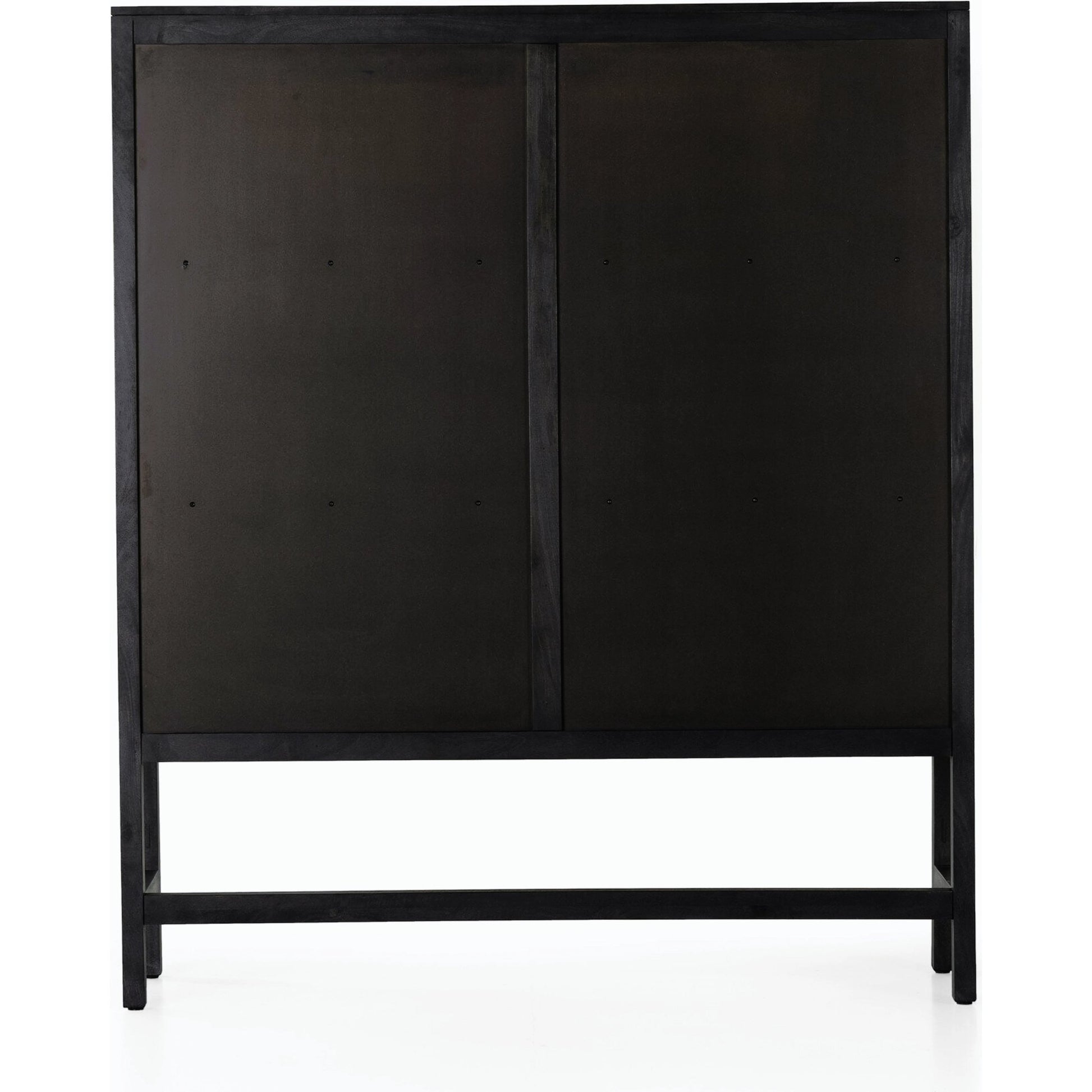 Caprice Cabinet by Four Hands in black wash mango, black natural cane. Made from cane, solid mango in a eclectic & global style.