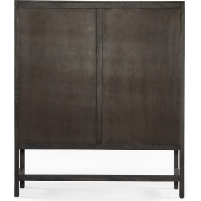 Caprice Cabinet by Four Hands in black wash mango, black natural cane. Made from cane, solid mango in a eclectic & global style.