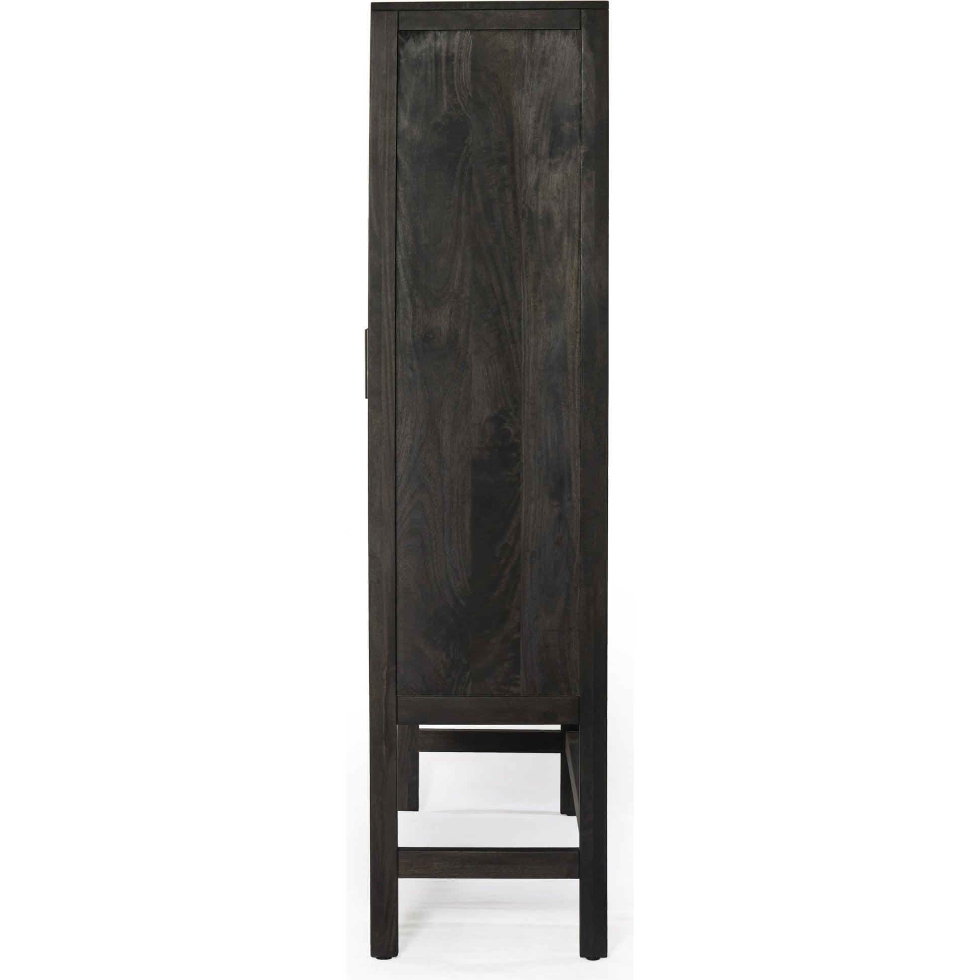 Caprice Cabinet by Four Hands in black wash mango, black natural cane. Made from cane, solid mango in a eclectic & global style.