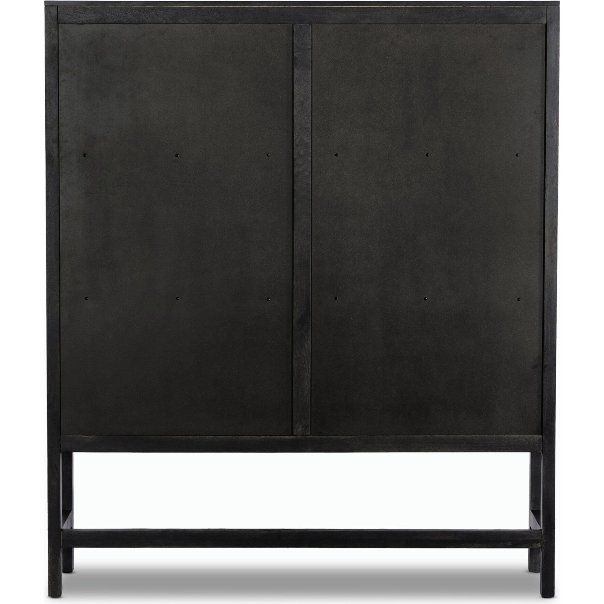Caprice Cabinet by Four Hands in black wash mango, black natural cane. Made from cane, solid mango in a eclectic & global style.