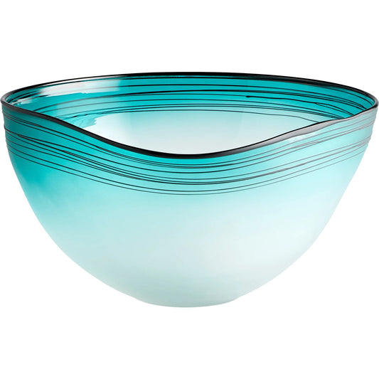 Kapalua Bowl by Cyan Design in blue, white. Made from glass in a coastal style.