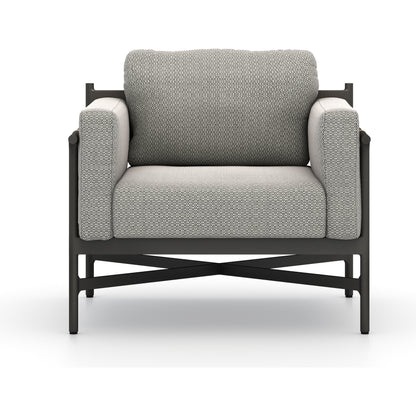 Hearst Outdoor Chair by Four Hands in bronze. Made from 100% olefin, aluminum, 100% polypropylene in a modern style.