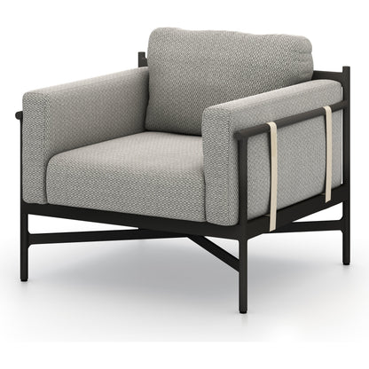 Hearst Outdoor Chair by Four Hands in bronze. Made from 100% olefin, aluminum, 100% polypropylene in a modern style.