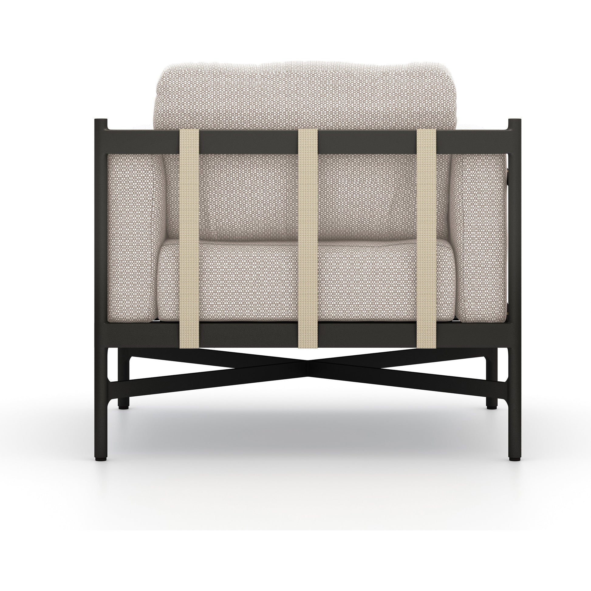 Hearst Outdoor Chair by Four Hands in bronze. Made from 100% olefin, aluminum, 100% polypropylene in a modern style.