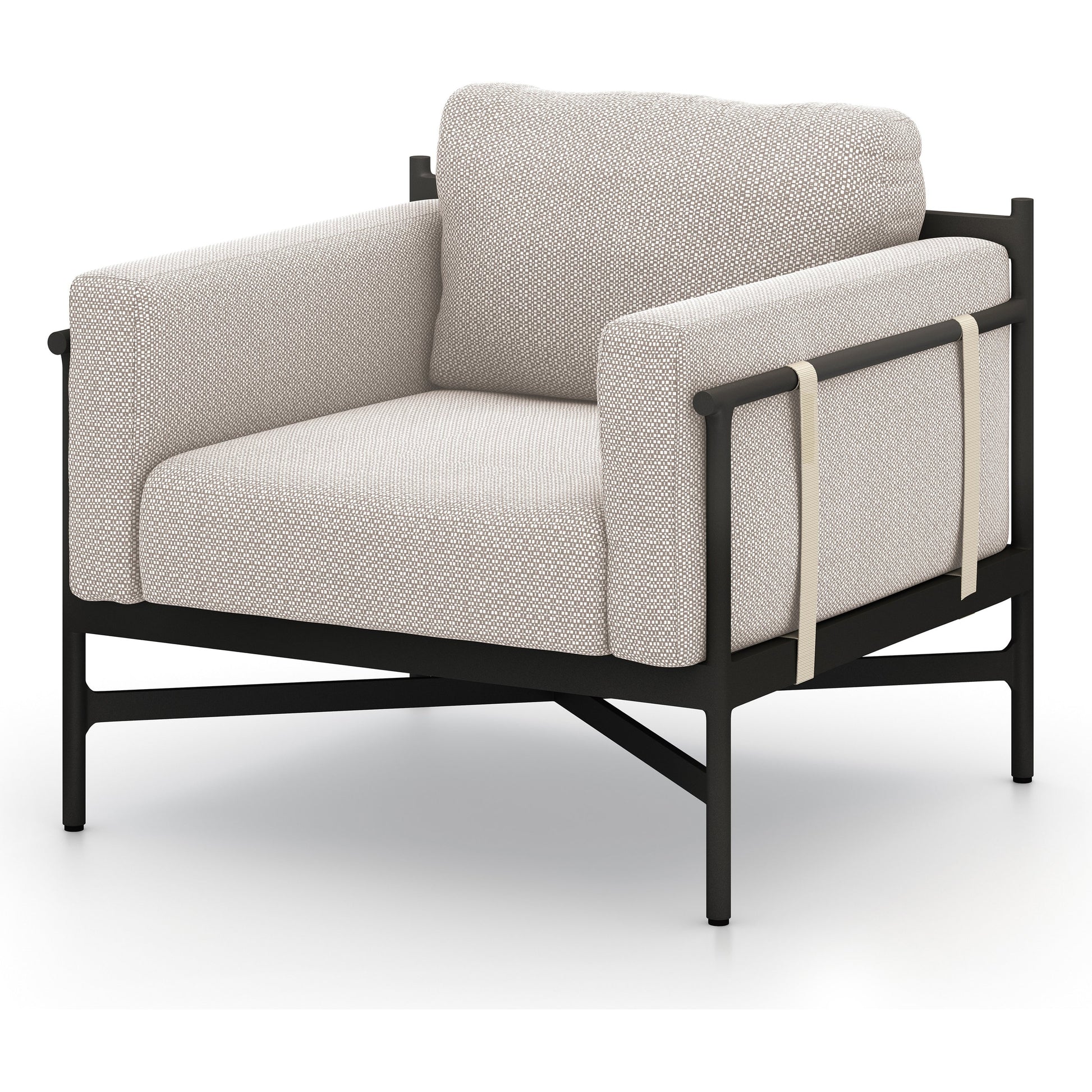 Hearst Outdoor Chair by Four Hands in bronze. Made from 100% olefin, aluminum, 100% polypropylene in a modern style.