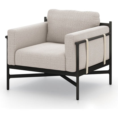 Hearst Outdoor Chair by Four Hands in bronze. Made from 100% olefin, aluminum, 100% polypropylene in a modern style.