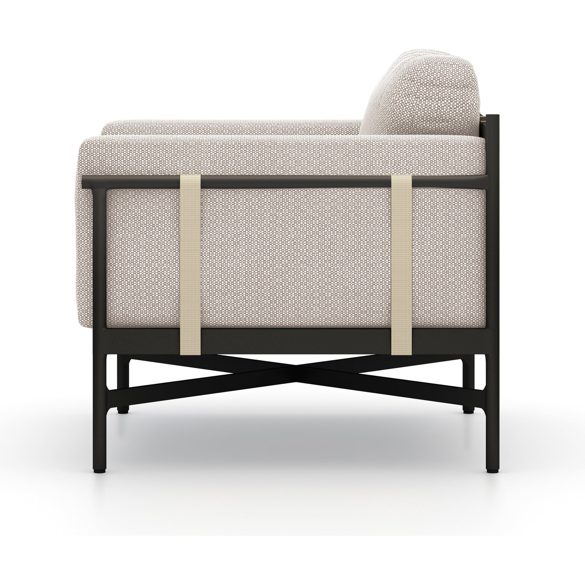 Hearst Outdoor Chair by Four Hands in bronze. Made from 100% olefin, aluminum, 100% polypropylene in a modern style.