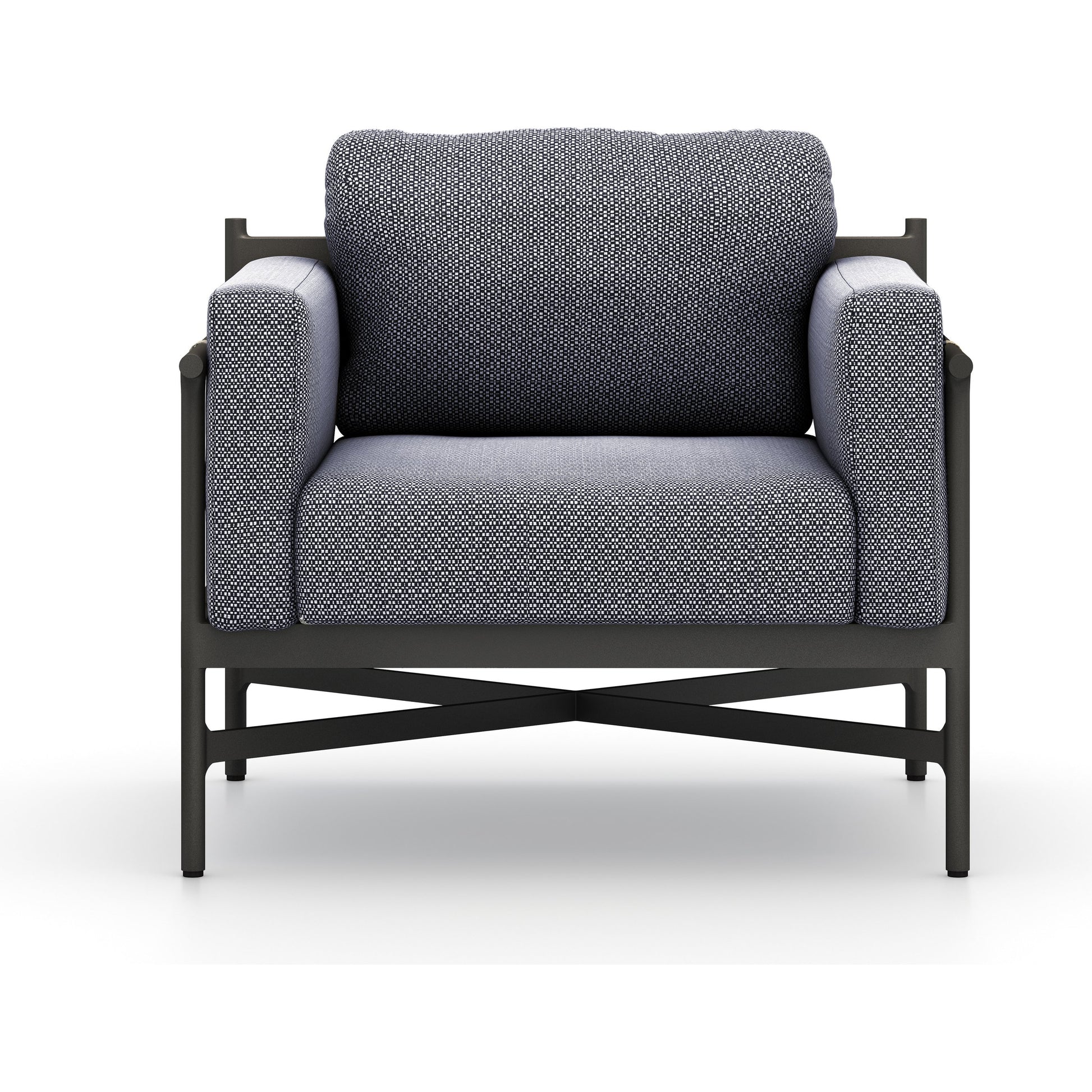 Hearst Outdoor Chair by Four Hands in bronze. Made from 100% olefin, aluminum, 100% polypropylene in a modern style.