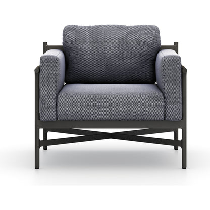 Hearst Outdoor Chair by Four Hands in bronze. Made from 100% olefin, aluminum, 100% polypropylene in a modern style.