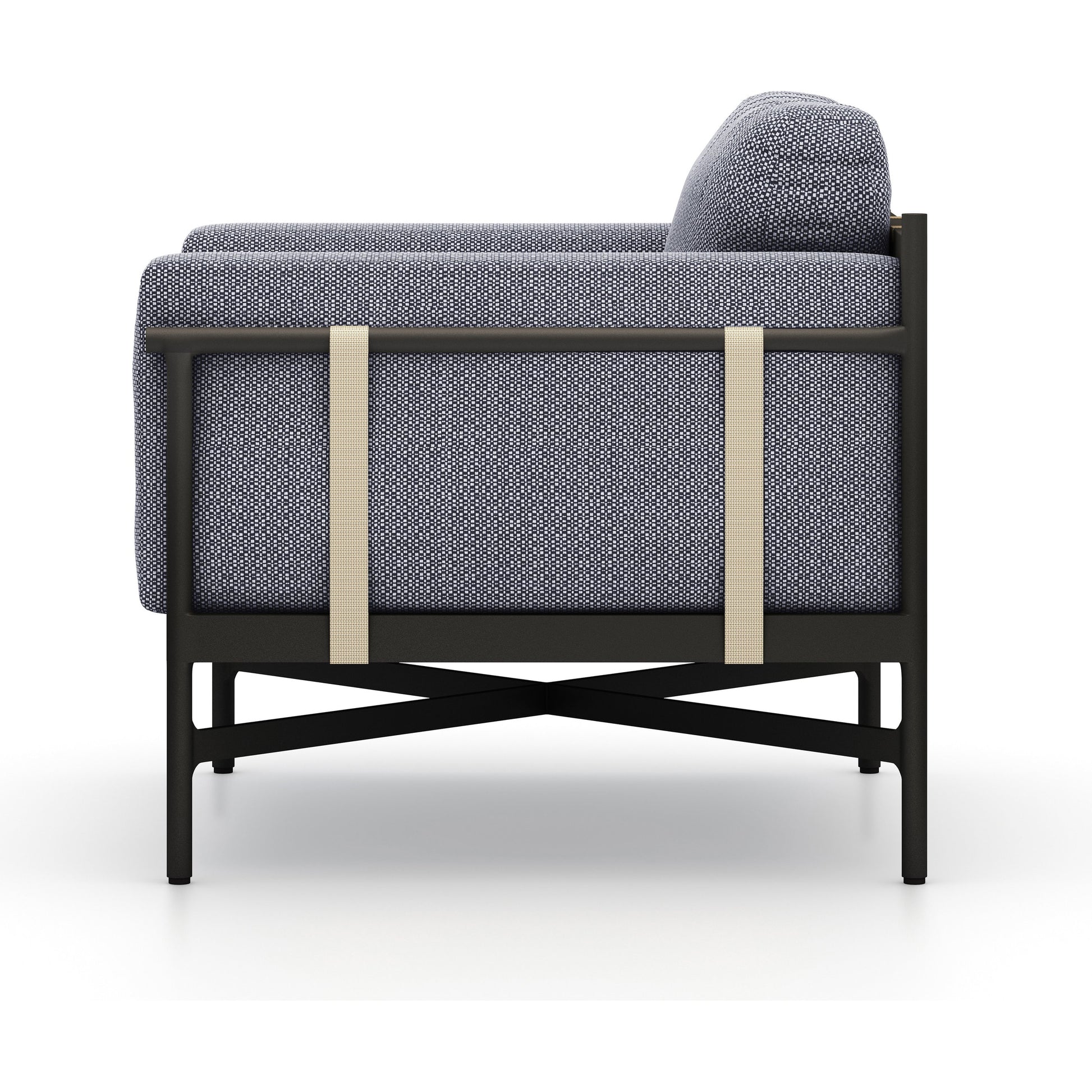 Hearst Outdoor Chair by Four Hands in bronze. Made from 100% olefin, aluminum, 100% polypropylene in a modern style.