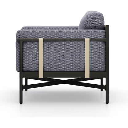 Hearst Outdoor Chair by Four Hands in bronze. Made from 100% olefin, aluminum, 100% polypropylene in a modern style.