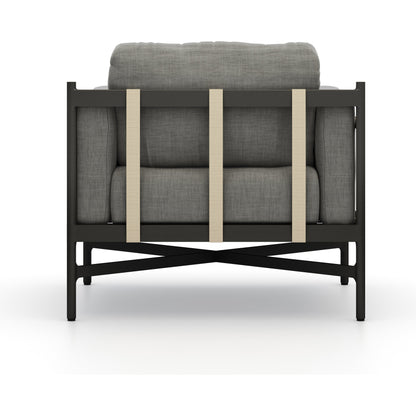 Hearst Outdoor Chair by Four Hands in bronze. Made from 100% olefin, aluminum, 100% polypropylene in a modern style.