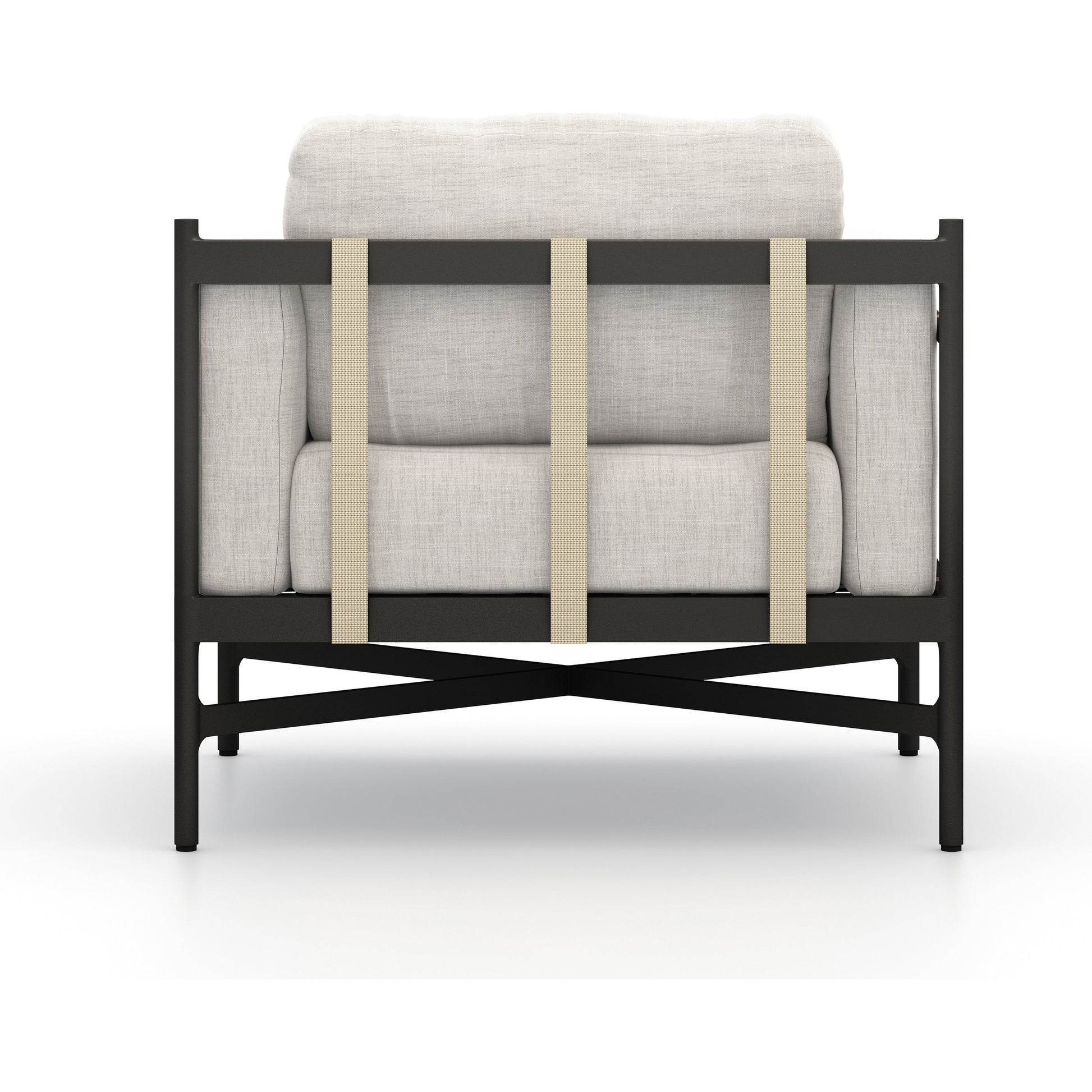 Hearst Outdoor Chair by Four Hands in bronze. Made from 100% olefin, aluminum, 100% polypropylene in a modern style.