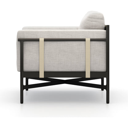 Hearst Outdoor Chair by Four Hands in bronze. Made from 100% olefin, aluminum, 100% polypropylene in a modern style.