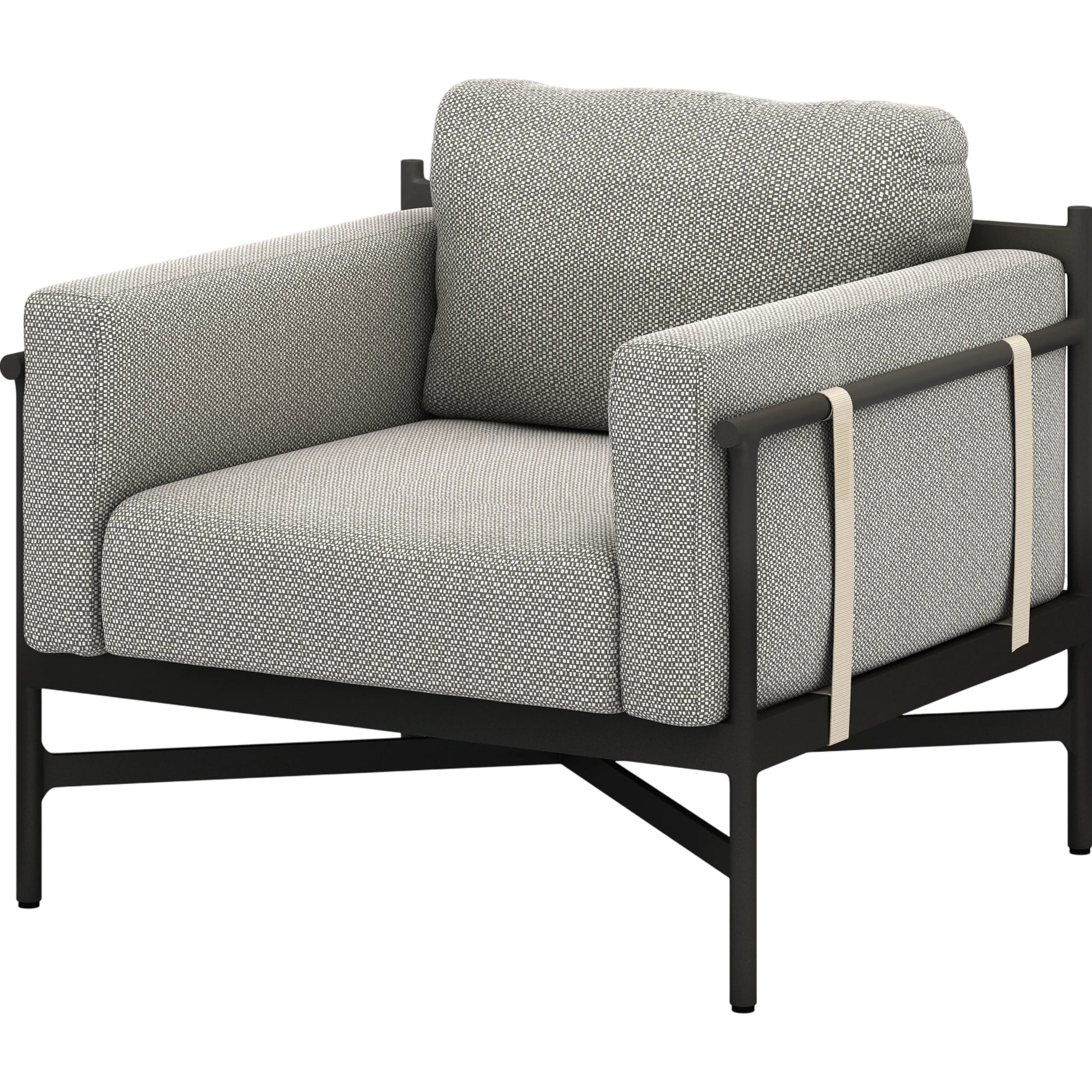 Hearst Outdoor Chair by Four Hands in bronze. Made from 100% olefin, aluminum, 100% polypropylene in a modern style.