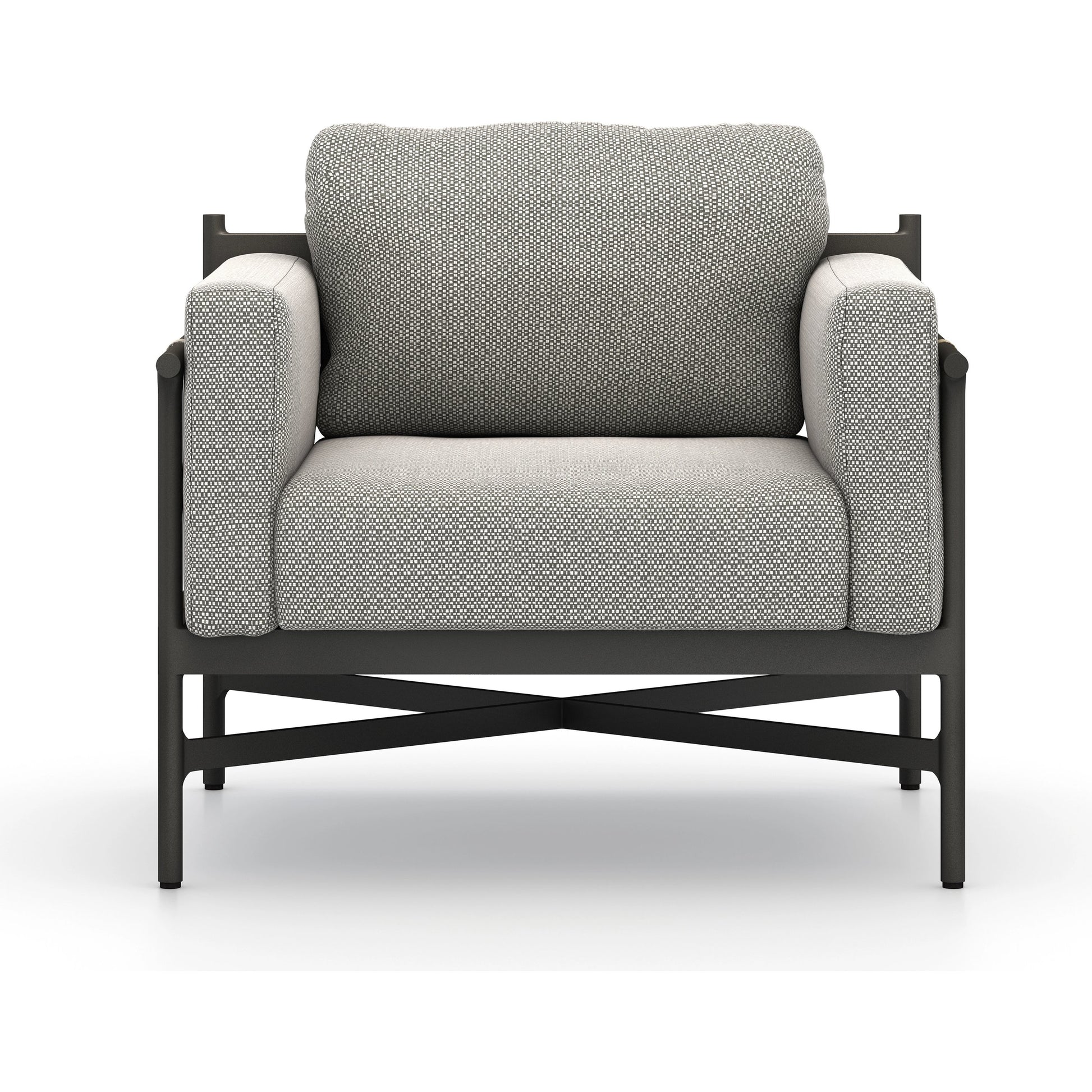 Hearst Outdoor Chair by Four Hands in bronze. Made from 100% olefin, aluminum, 100% polypropylene in a modern style.