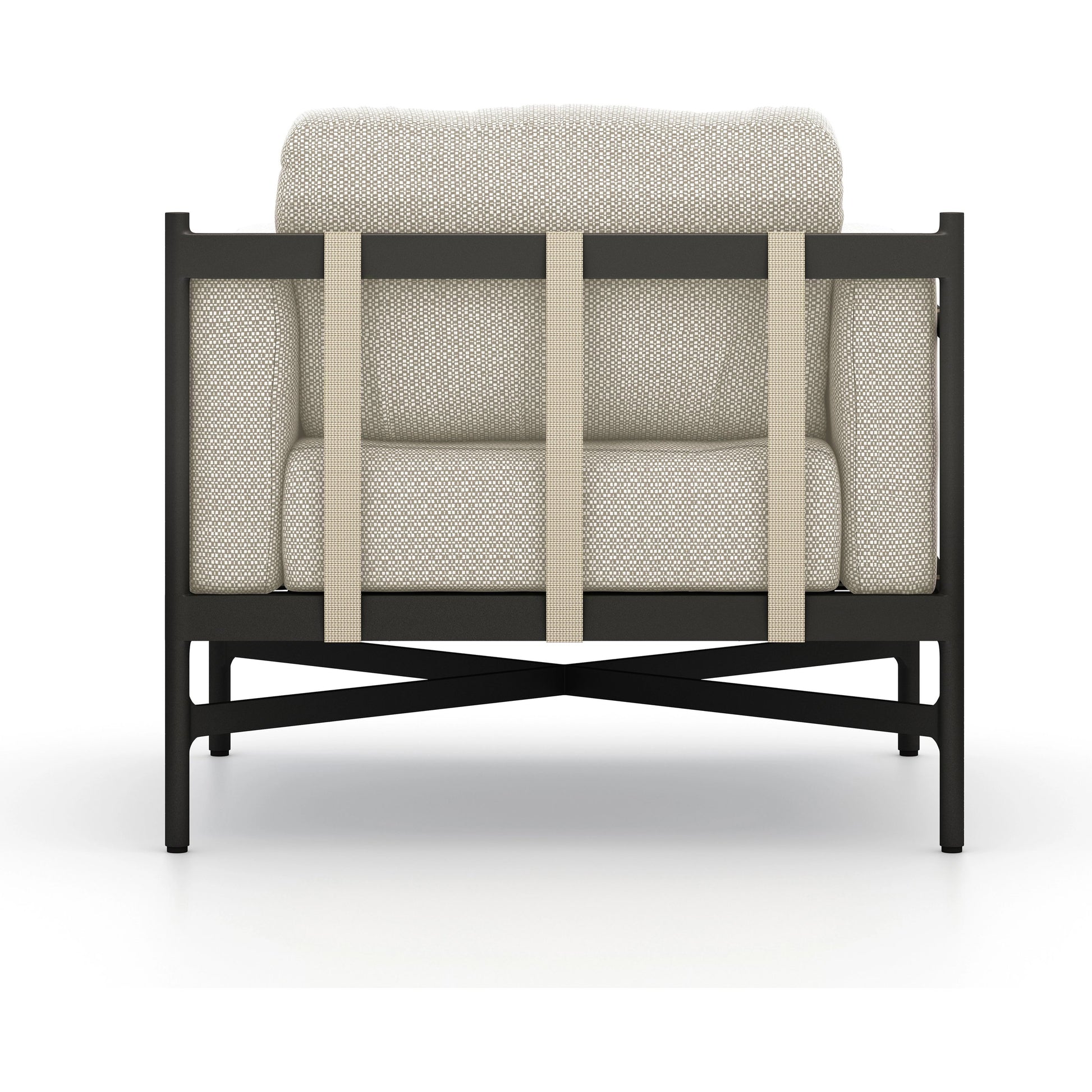 Hearst Outdoor Chair by Four Hands in bronze. Made from 100% olefin, aluminum, 100% polypropylene in a modern style.