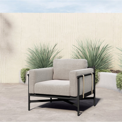 Hearst Outdoor Chair by Four Hands in bronze. Made from 100% olefin, aluminum, 100% polypropylene in a modern style.