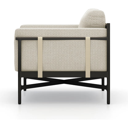 Hearst Outdoor Chair by Four Hands in bronze. Made from 100% olefin, aluminum, 100% polypropylene in a modern style.