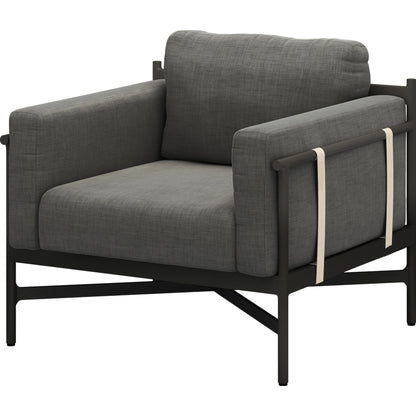 Hearst Outdoor Chair by Four Hands in bronze. Made from 100% olefin, aluminum, 100% polypropylene in a modern style.